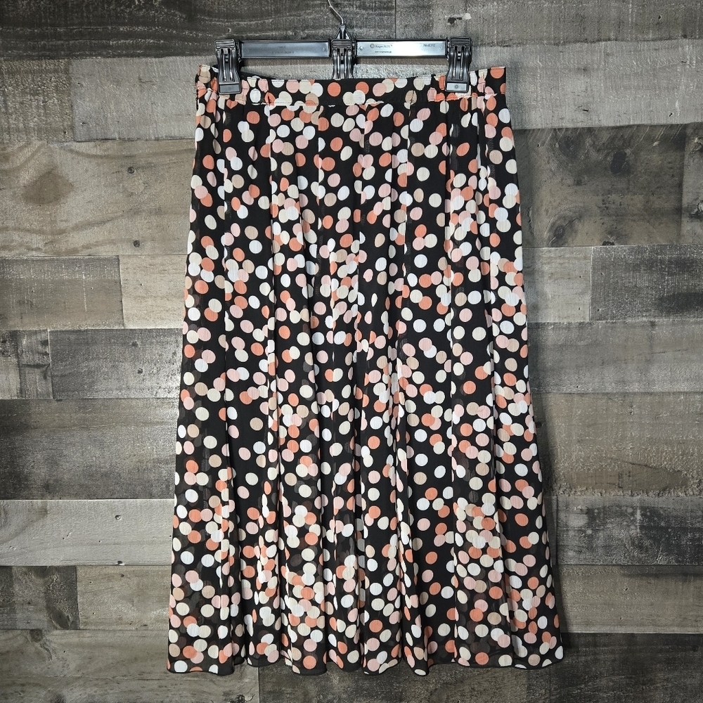 Elementz Black and Pink Polka Dot A-Line Skirt